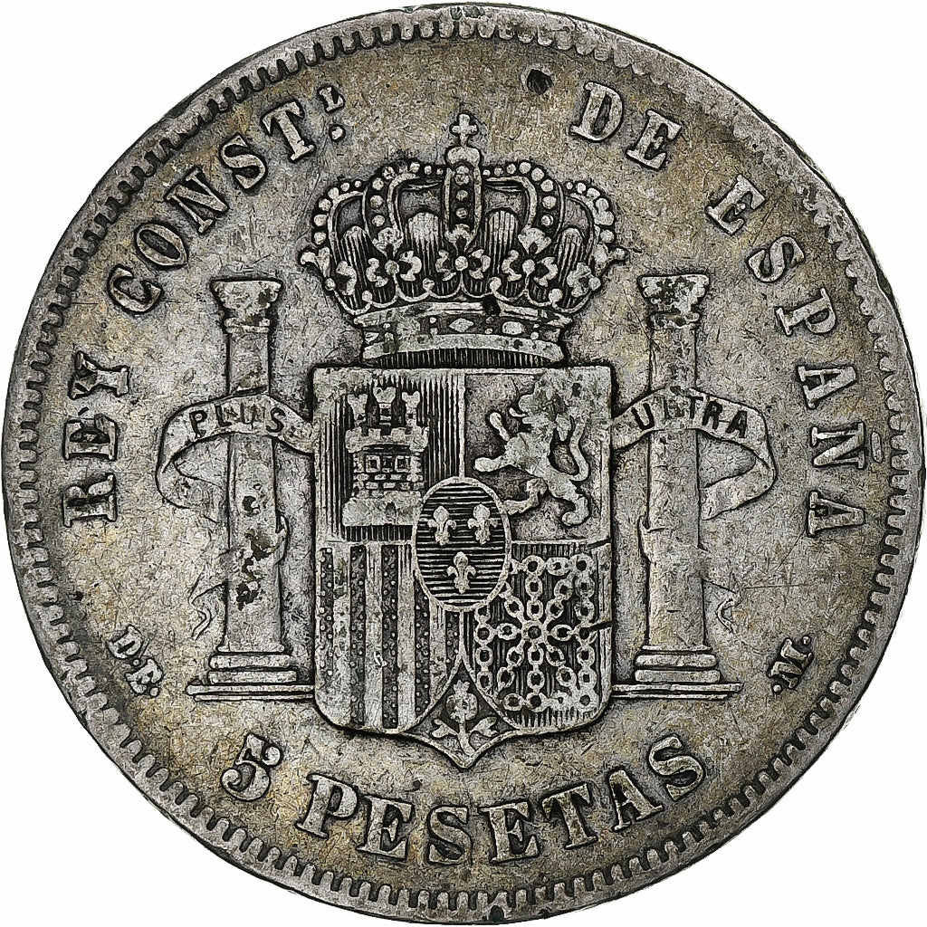 Spain, Alfonso XII, 5 Pesetas, 1878, Madrid, Silver, VF(30-35), KM:676