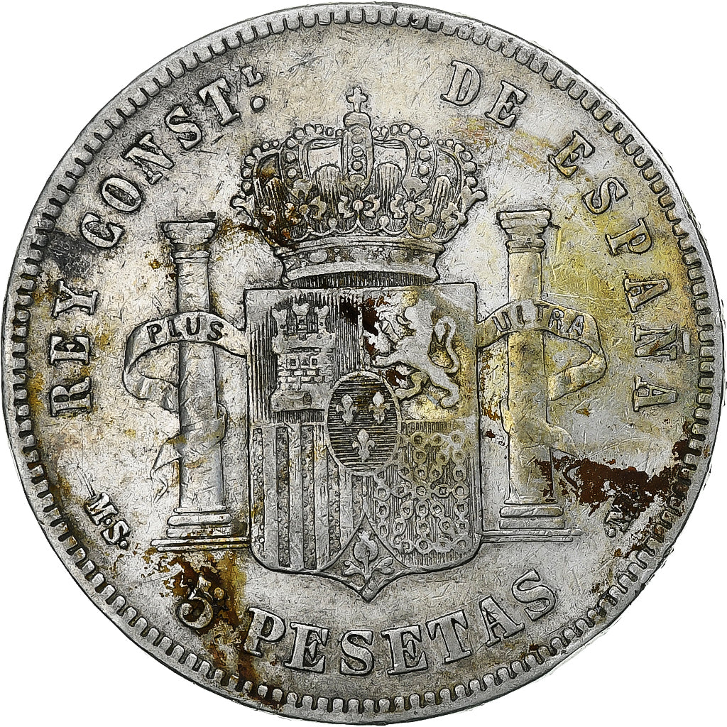 Spain, Alfonso XII, 5 Pesetas, 1885, Madrid, Silver, EF(40-45), KM:688