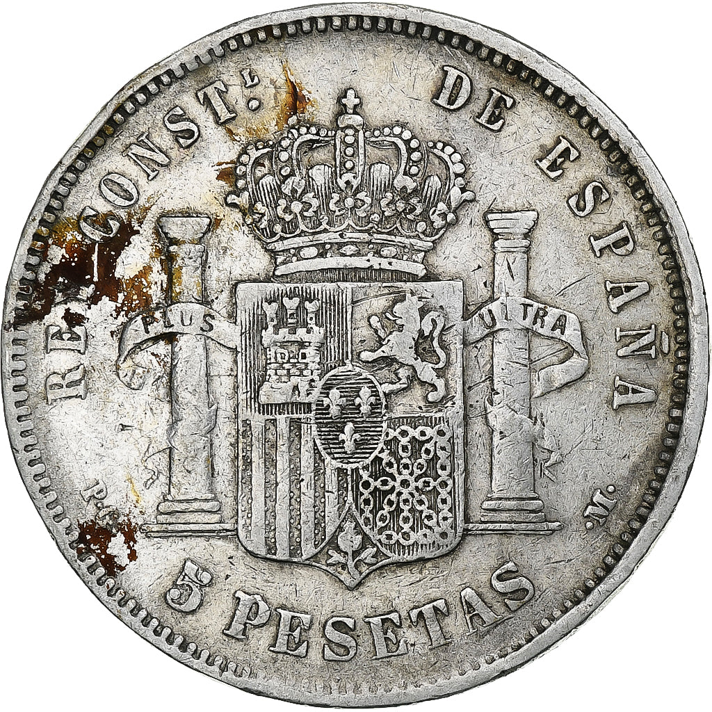 Hiszpania, Alfonso XIII, 5 Pesetas, 1892, Madrid, Srebro, VF(30-35), KM:689