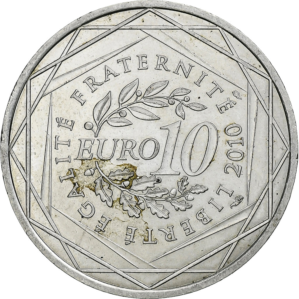 Francja, 10 Euro, Bretagne, 2010, Srebro, AU(55-58), KM:1648