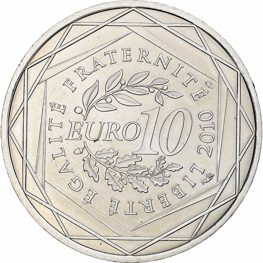 France, 10 Euro, Provence-Alpes-Cote d'Azur, 2010, Paris, MS(60-62), Silver