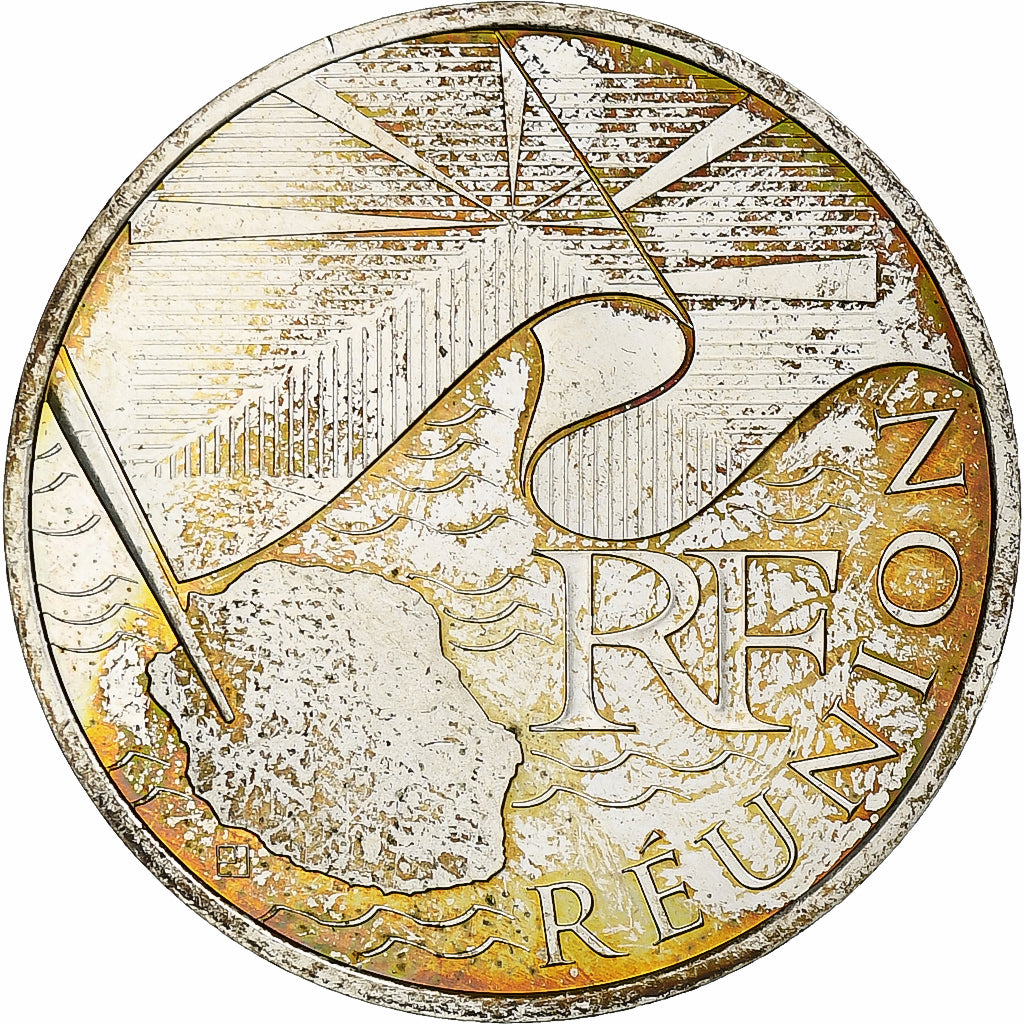 France, 10 Euro, Réunion, 2010, Silver, MS(60-62)