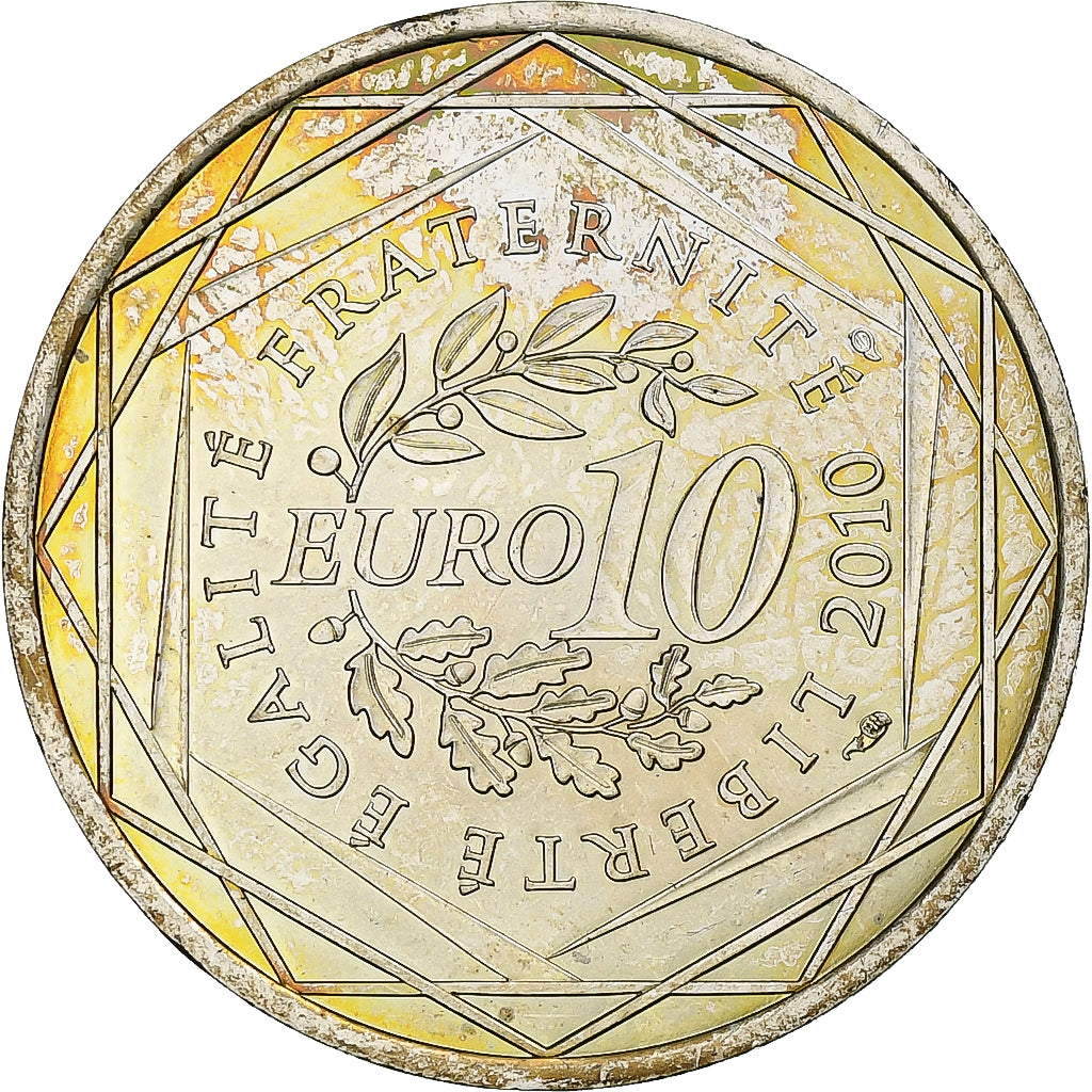 France, 10 Euro, Réunion, 2010, Silver, MS(60-62)