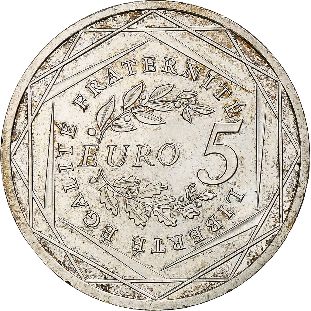 Francja, 5 Euro, Marianne, 2008, Srebro, AU(50-53), Gadoury:EU287, KM:1534