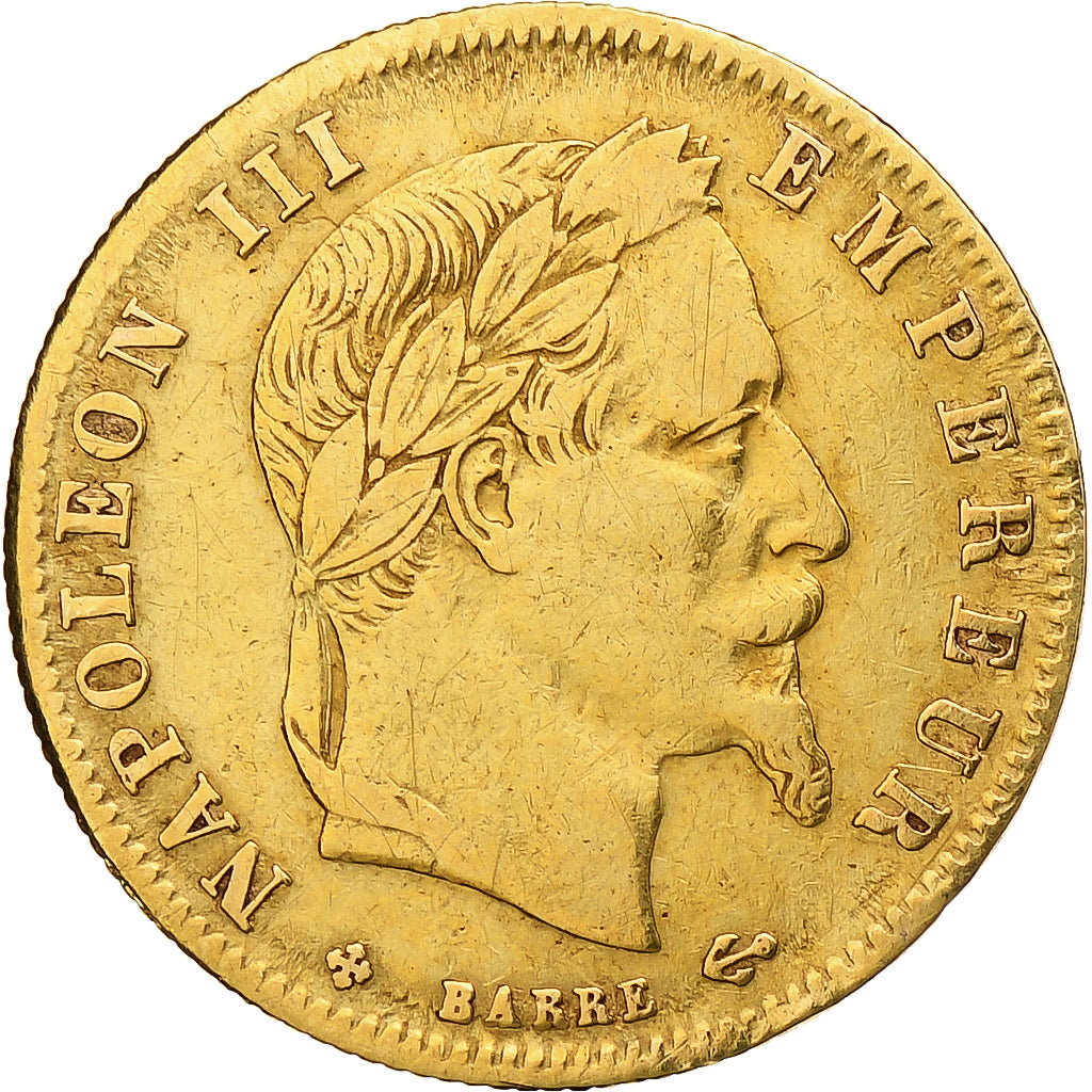 Francia, Napoleon III, 5 Francs, 1863, Strasbourg, Oro, MBC, Gadoury:1002, Le