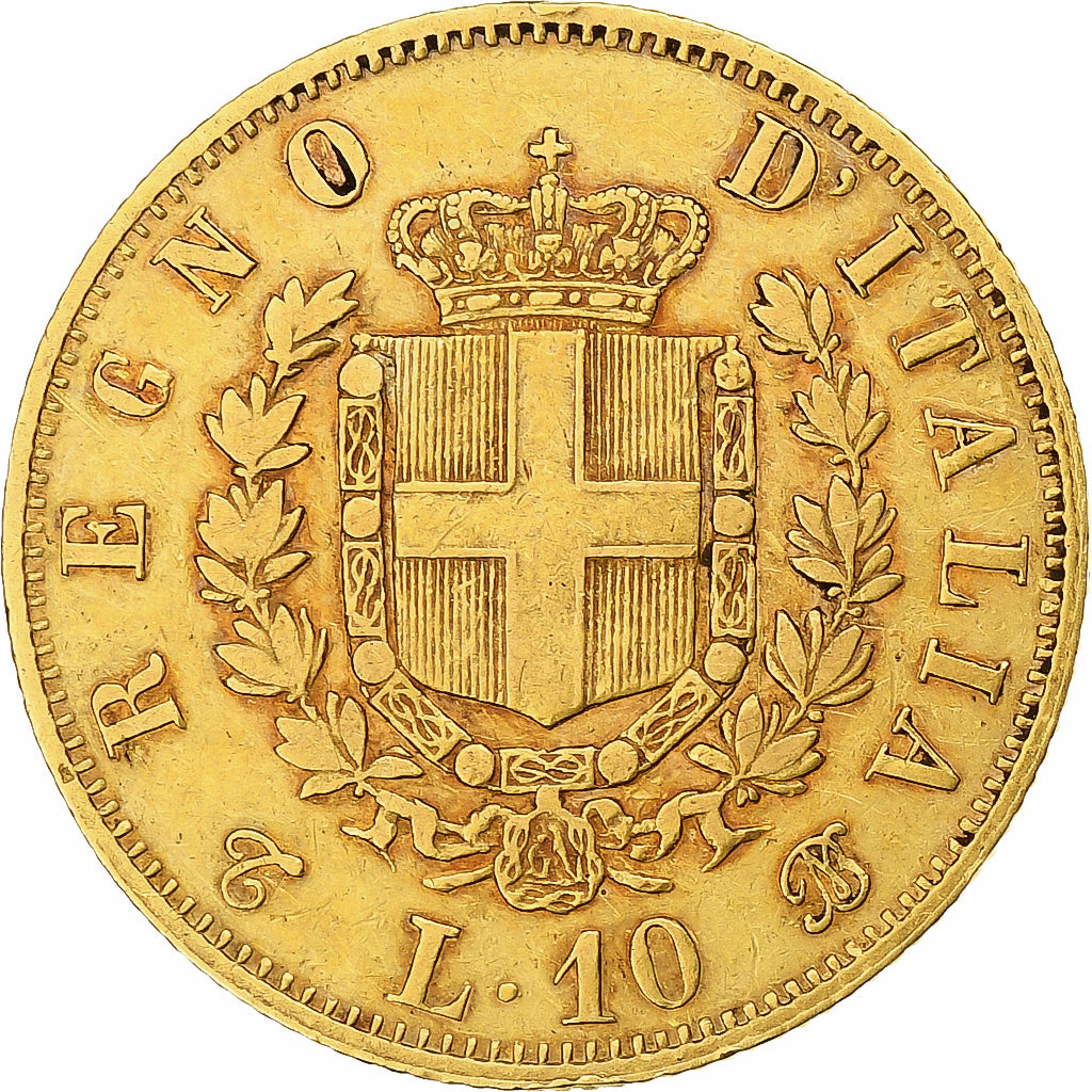 Italy, Vittorio Emanuele II, 10 Lire, 1863, Torino, Gold, VF(30-35), KM:9.3