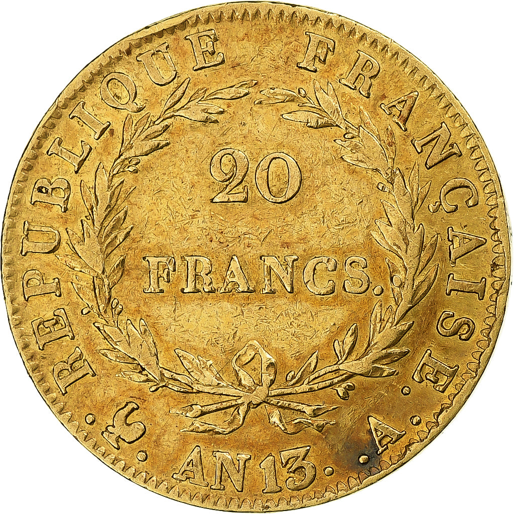 Francia, 20 Francs, Napoléon I, AN 13, Paris, Oro, MBC, Gadoury:1022, Le