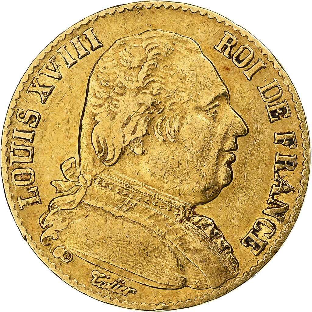 Frankreich, Louis XVIII, 20 Francs, 1815, Paris, Gold, SS, Gadoury:1026, Le