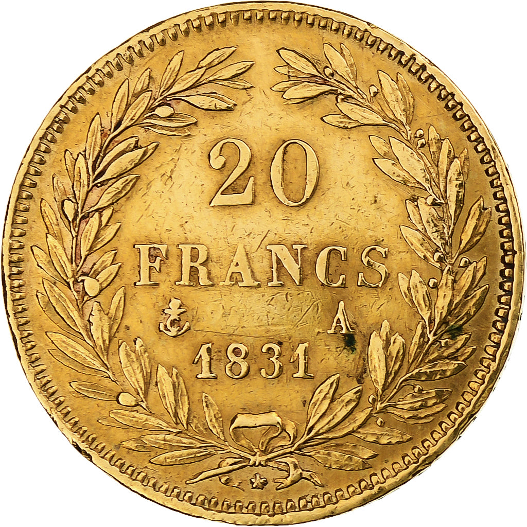 France, Louis-Philippe, 20 Francs, 1831, Paris, Gold, AU(55-58), Gadoury:1030
