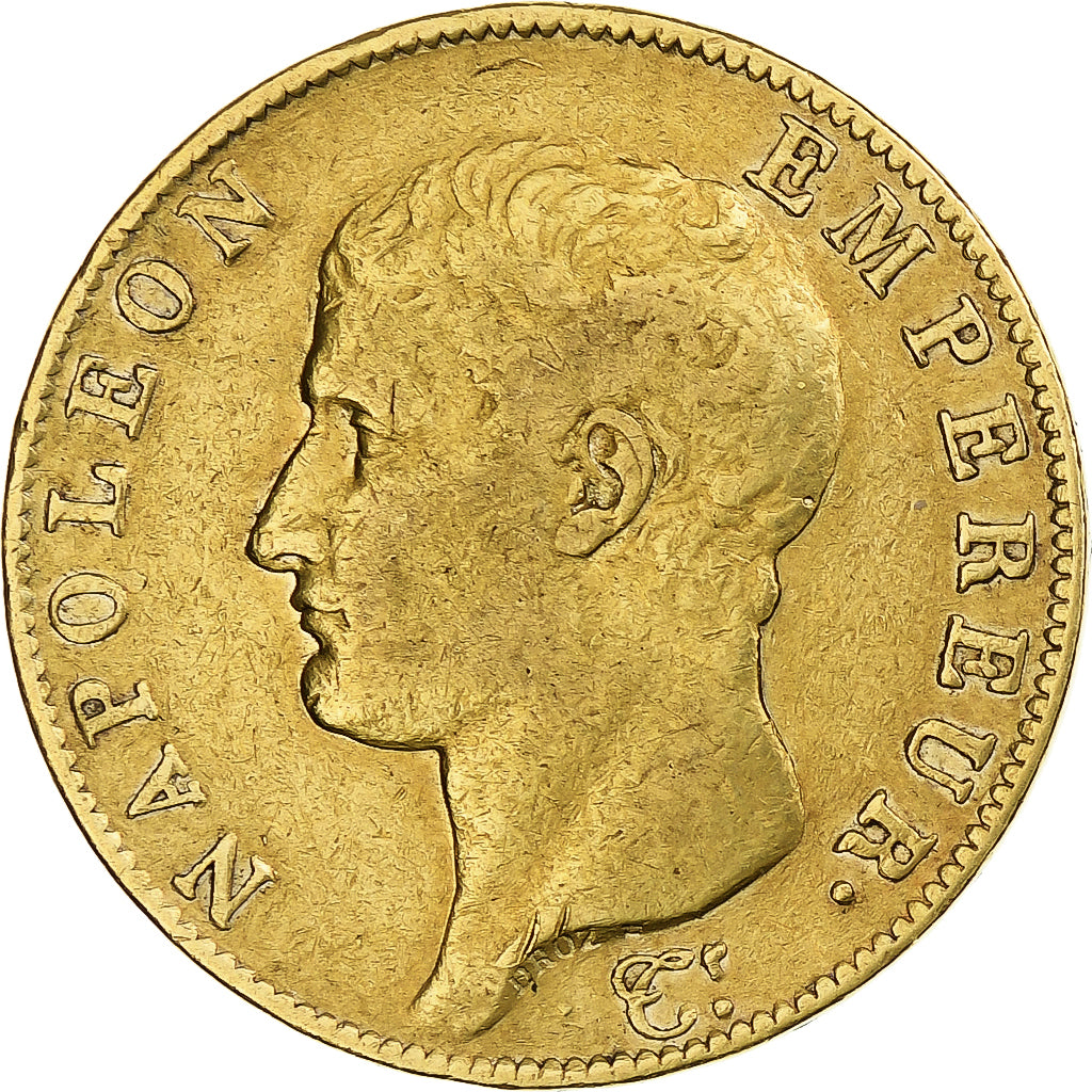Francja, 40 Francs, Napoléon I, AN 13, Paris, Złoto, VF(30-35), Gadoury:1081