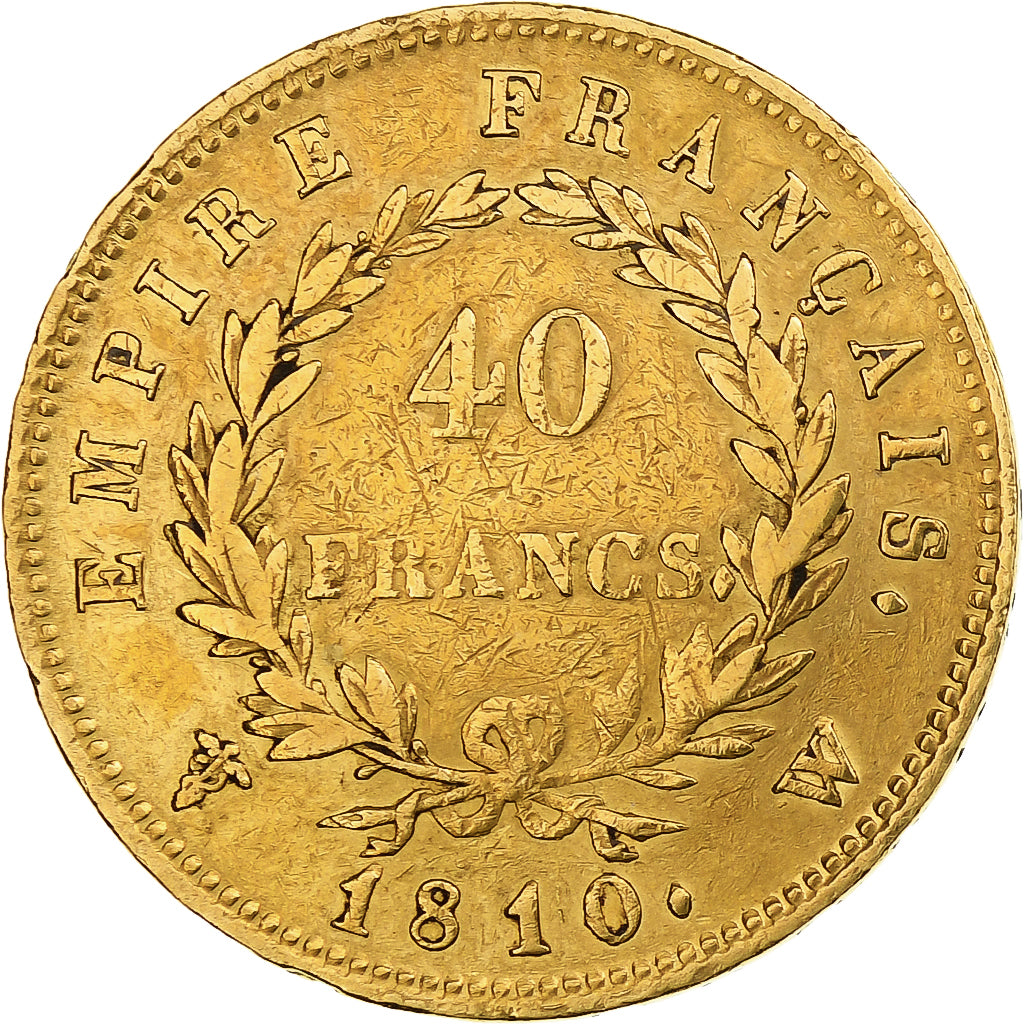 France, 40 Francs, Napoléon I, 1810, Lille, Or, TB+, Gadoury:1084, Le