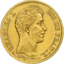 França, 40 Francs, Charles X, 1830, Paris, Dourado, AU(50-53), Gadoury:1105, Le