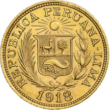 Peru, Libra, Pound, 1918, Lima, Gold, MS(60-62), KM:207