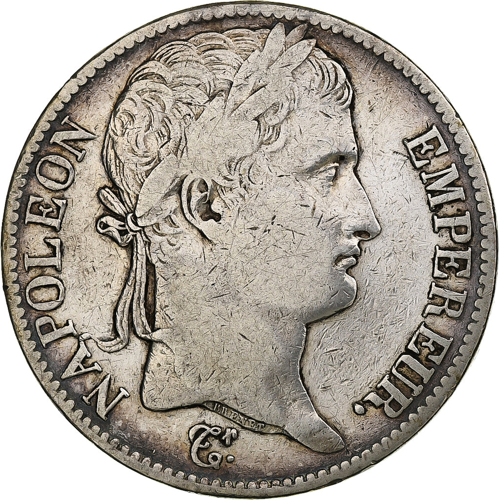 França, Napoleon I, 5 Francs, 1813, Paris, Prata, VF(20-25), Gadoury:584, Le