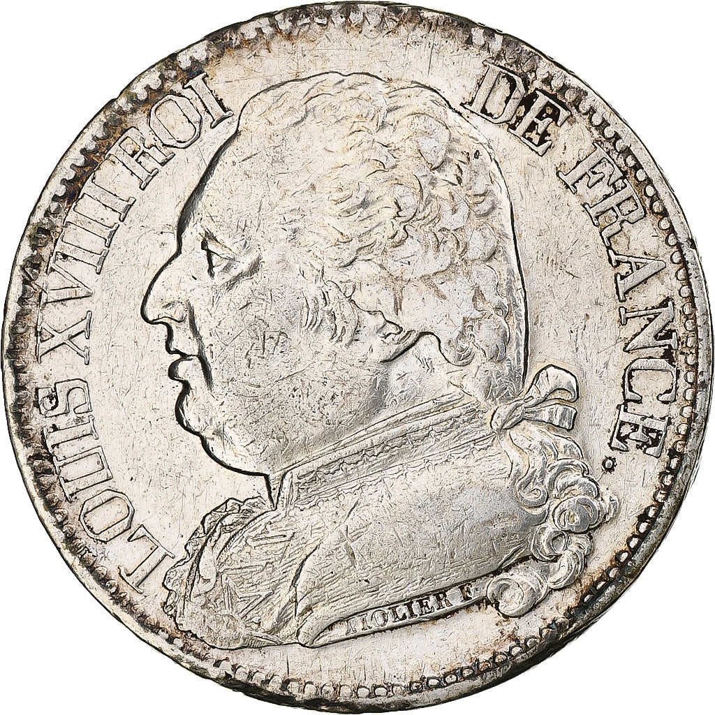 Coin, France, Louis XVIII, Louis XVIII, 5 Francs, 1814, Limoges, VF(20-25)