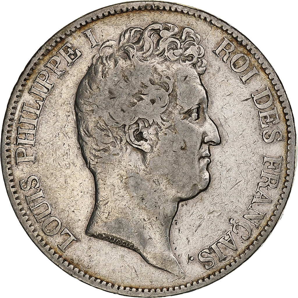 France, Louis-Philippe, 5 Francs, 1831, Rouen, Tranche en creux, Silver