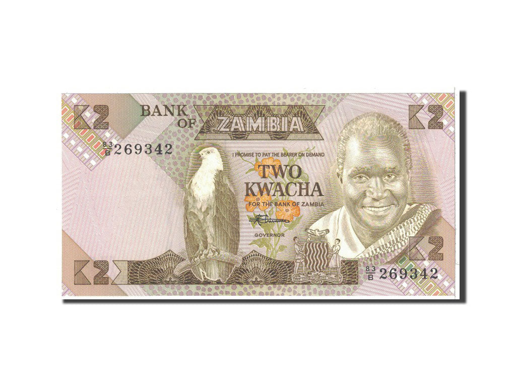 Banknote, Zambia, 2 Kwacha, 1980, Undated, KM:24c, UNC(65-70)