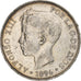 Spain, Alfonso XIII, 5 Pesetas, 1896, Valencia, Silver, AU(50-53), KM:707