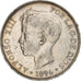 Espagne, Alfonso XIII, 5 Pesetas, 1896, Valencia, Argent, TTB+, KM:707