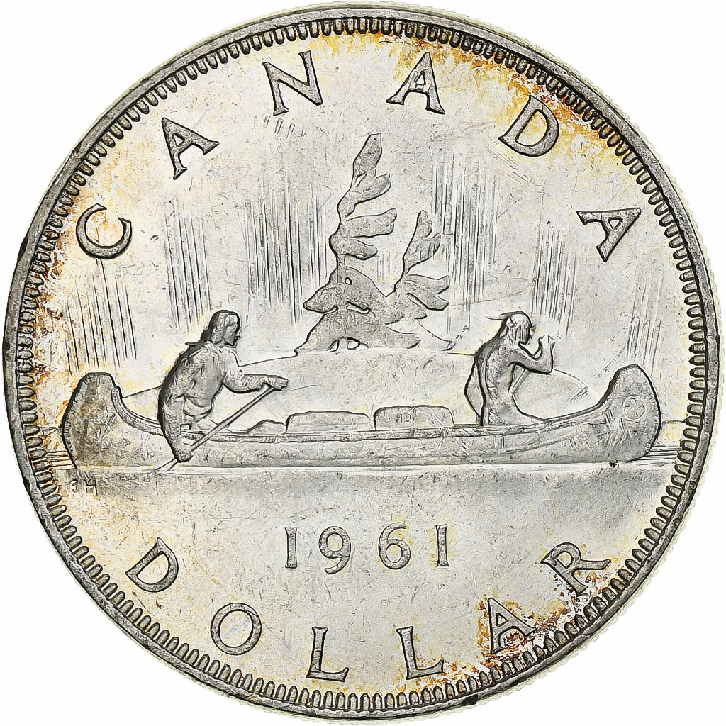 Canada, Elizabeth II, Dollar, 1961, Royal Canadian Mint, Srebro, AU(55-58)