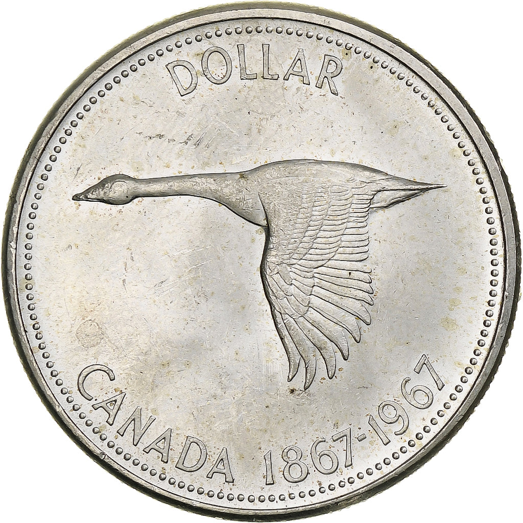 Canada, Elizabeth II, Dollar, 1967, Royal Canadian Mint, Silver, MS(60-62)