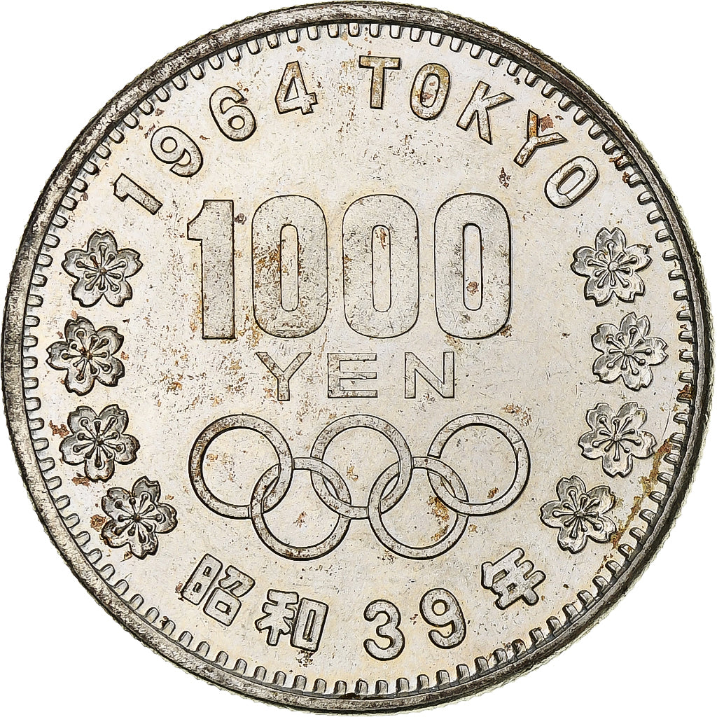 Japan, Hirohito, 1000 Yen, 1964, Silver, AU(55-58), KM:80