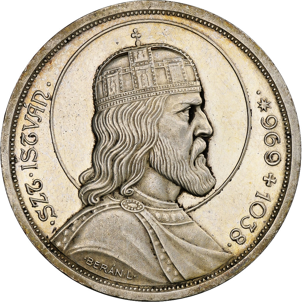 Hungary, 5 Pengö, 1938, Budapest, Silver, AU(55-58), KM:516