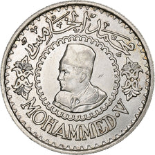 Morocco, Mohammed V, 500 Francs, 1956, Paris, Silver, MS(60-62), KM:54