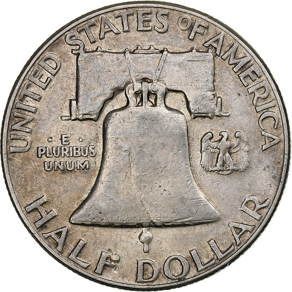 Estados Unidos, Half Dollar, Franklin Half Dollar, 1952, Denver, Plata, MBC