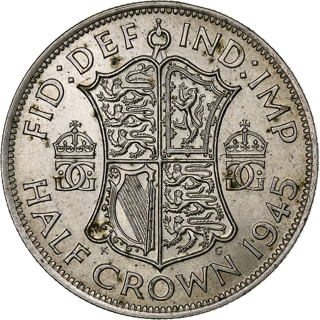 Gran Bretagna, George VI, 1/2 Crown, 1945, Argento, SPL-, KM:856
