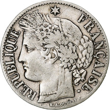 France, Franc, Cérès, 1871, Bordeaux, Silver, EF(40-45), Gadoury:465, Le