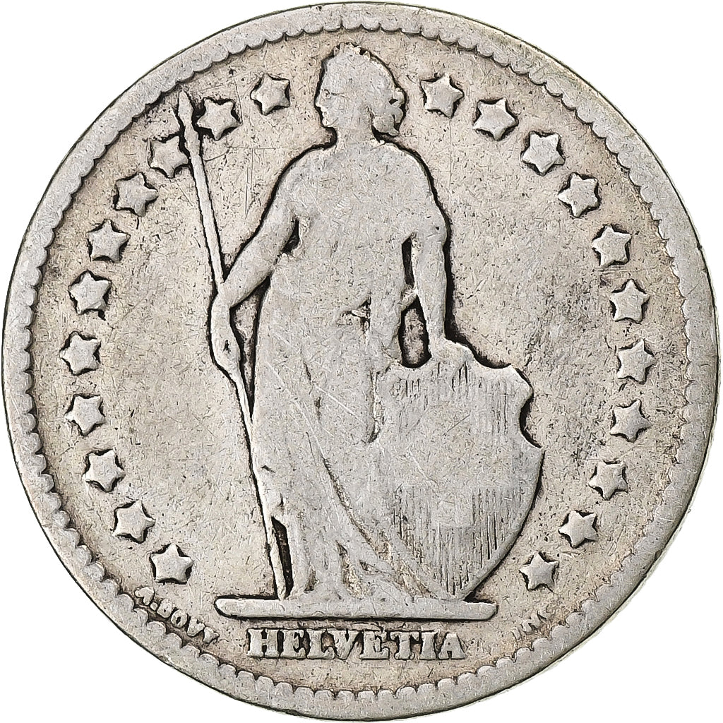 Switzerland, Franc, 1875, Bern, Silver, VG(8-10), KM:24