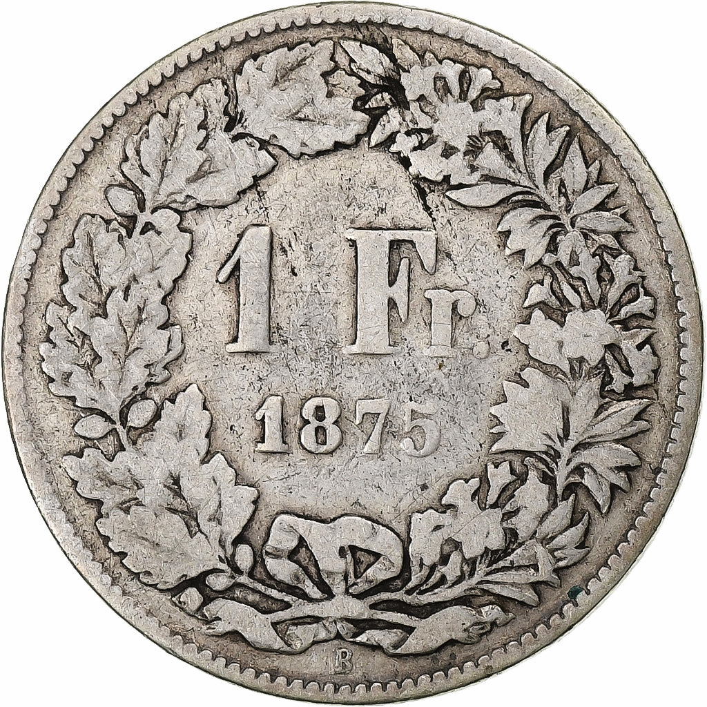 Switzerland, Franc, 1875, Bern, Silver, VG(8-10), KM:24