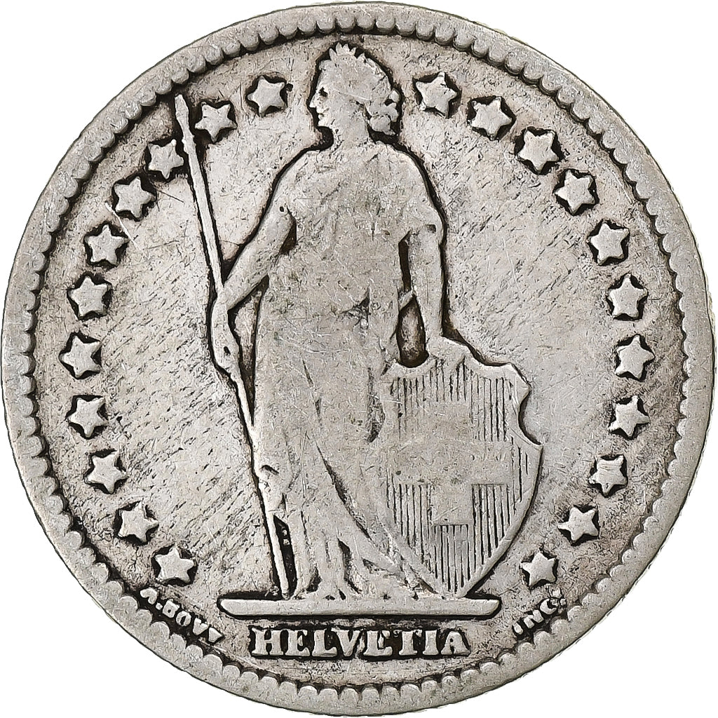Suiza, Franc, 1887, Bern, Plata, BC, KM:24