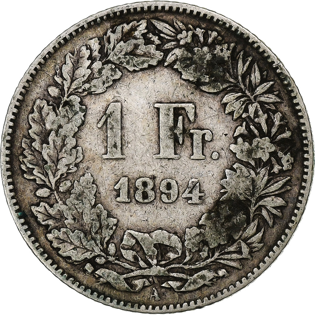 Suisse, Franc, 1894, Bern, Argent, B+, KM:24