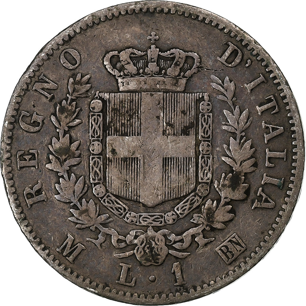 Italie, Vittorio Emanuele II, Lira, 1863, Milan, Argent, B+, KM:5a.1