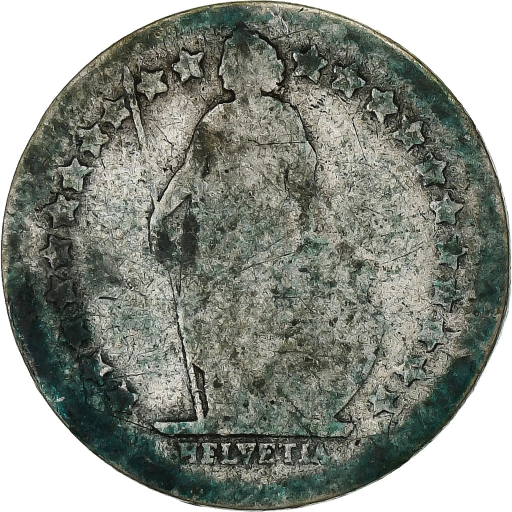 Switzerland, 1/2 Franc, 1881, Bern, Silver, VG(8-10), KM:23