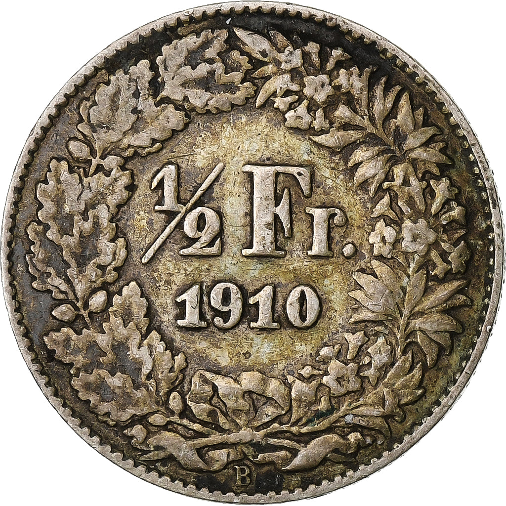 Switzerland, 1/2 Franc, 1910, Bern, Silver, VF(30-35), KM:23