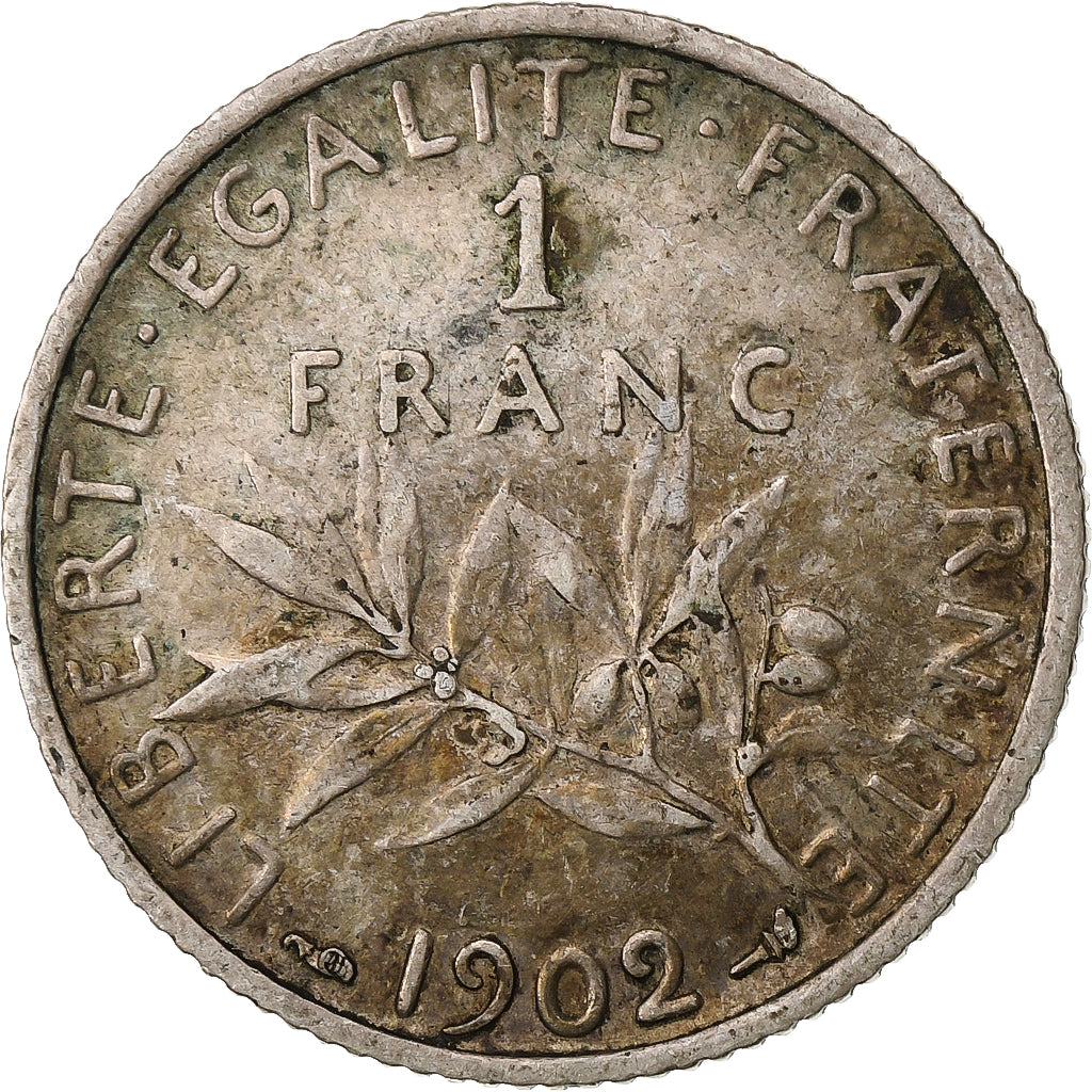 Francja, Franc, Semeuse, 1902, Paris, Srebro, EF(40-45), Gadoury:467, KM:844.1
