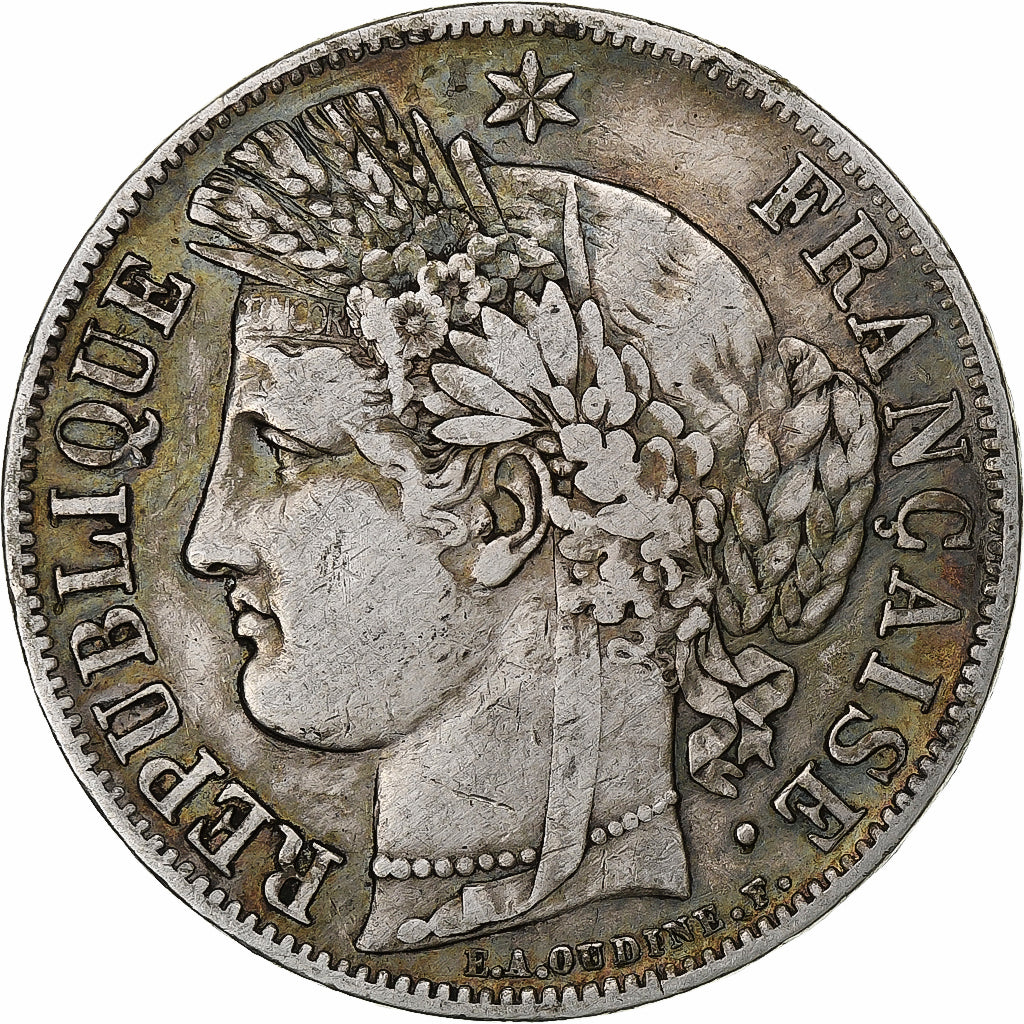 France, 5 Francs, Cérès, 1850, Paris, Argent, TB+, Gadoury:719, Le