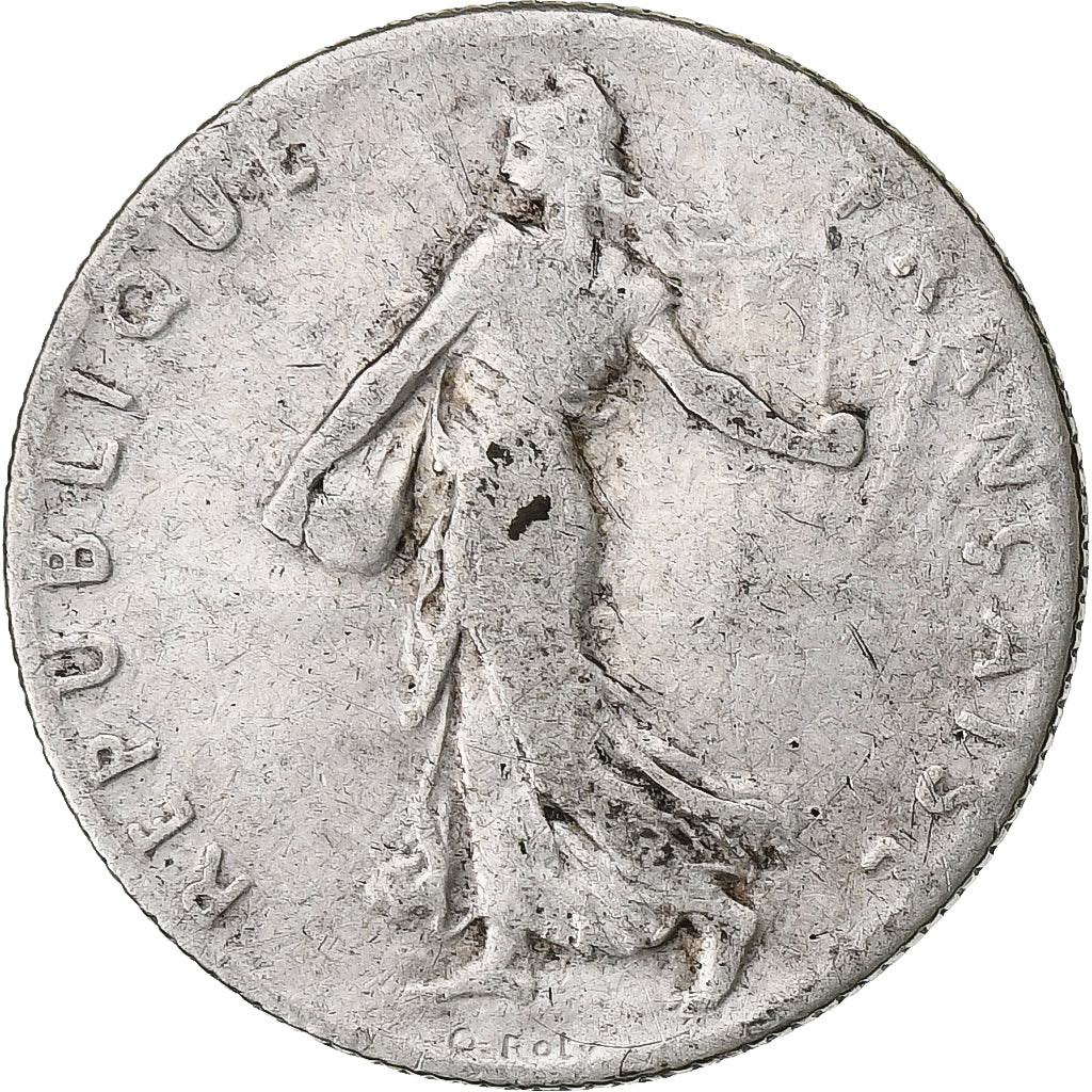 Francia, 50 Centimes, Semeuse, 1911, Paris, Plata, BC+, Gadoury:420, Le
