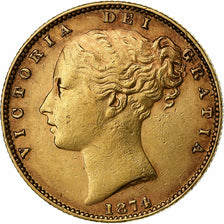 Australia, Victoria, Sovereign, 1874, Melbourne, Gold, EF(40-45), KM:6