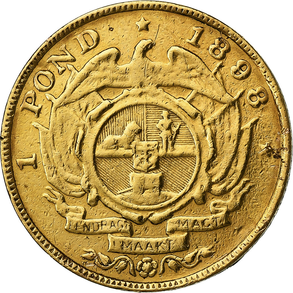 Moneta, Sudafrica, Pond, Een, 1898, BB, Oro, KM:10.2