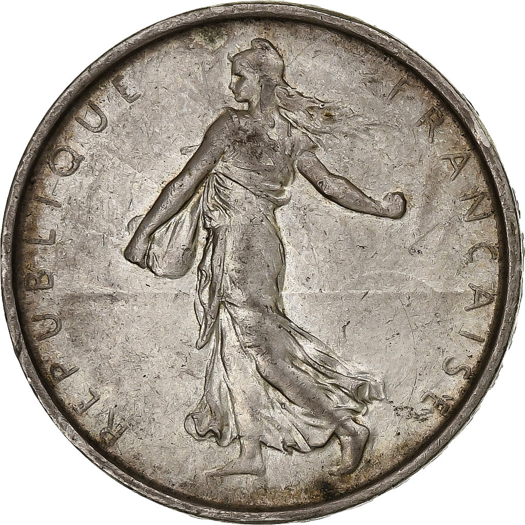 Francja, 5 Francs, Semeuse, 1966, Paris, Srebro, AU(55-58), Gadoury:770, Le