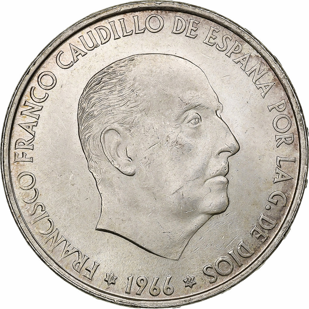 Spanien, Caudillo and regent, 100 Pesetas, 1966, Madrid, Silber, VZ, KM:797
