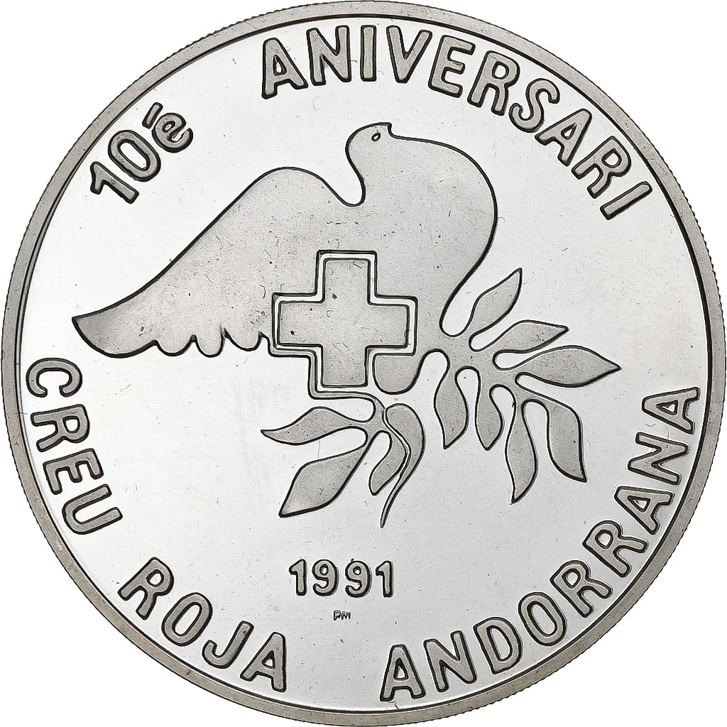 Andorra, 25 Diners, 1991, Silver, MS(63), KM:65