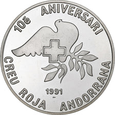 Andorra, 25 Diners, 1991, Prata, MS(63), KM:65