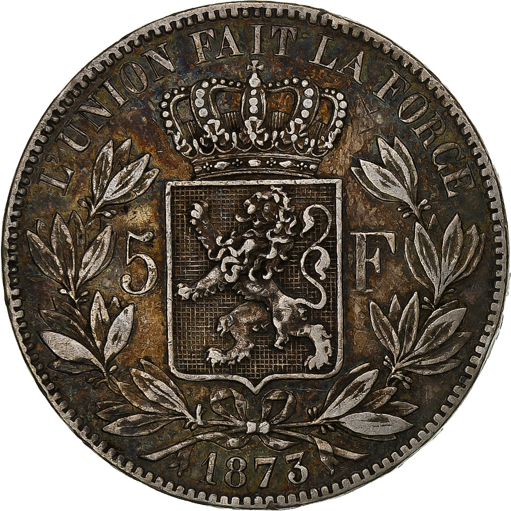 Belgium, Leopold II, 5 Francs, 5 Frank, 1873, Silver, EF(40-45), KM:24