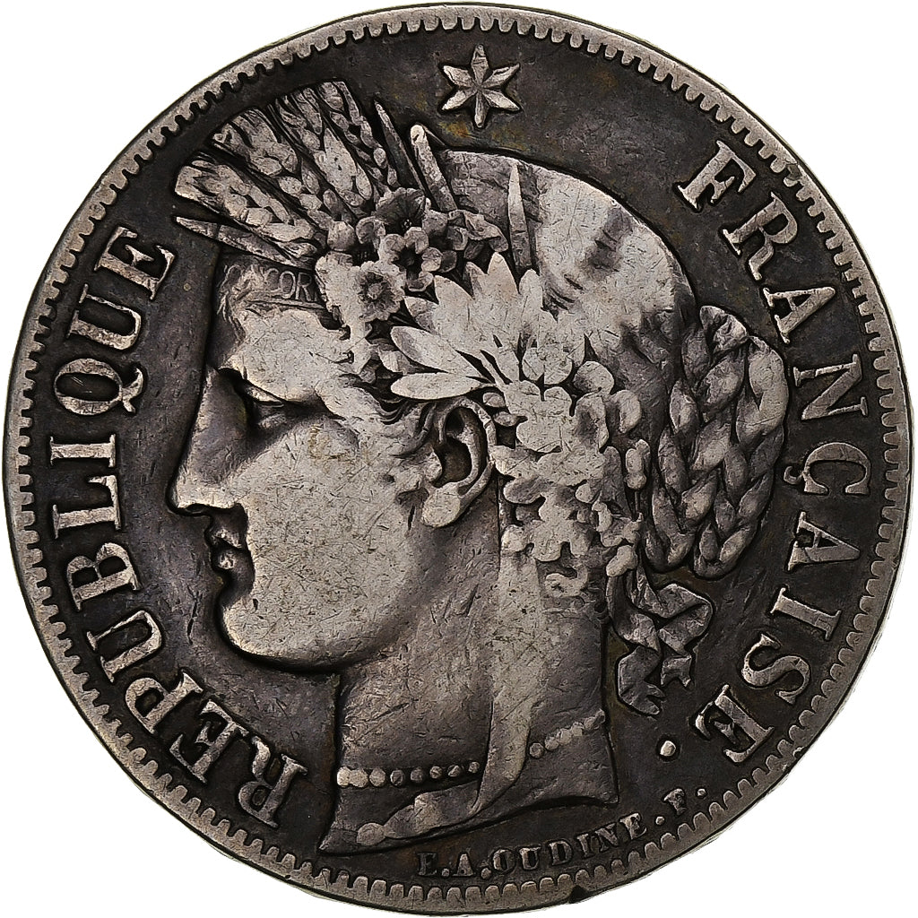 France, 5 Francs, Cérès, 1849, Paris, Silver, VF(20-25), Gadoury:719, Le