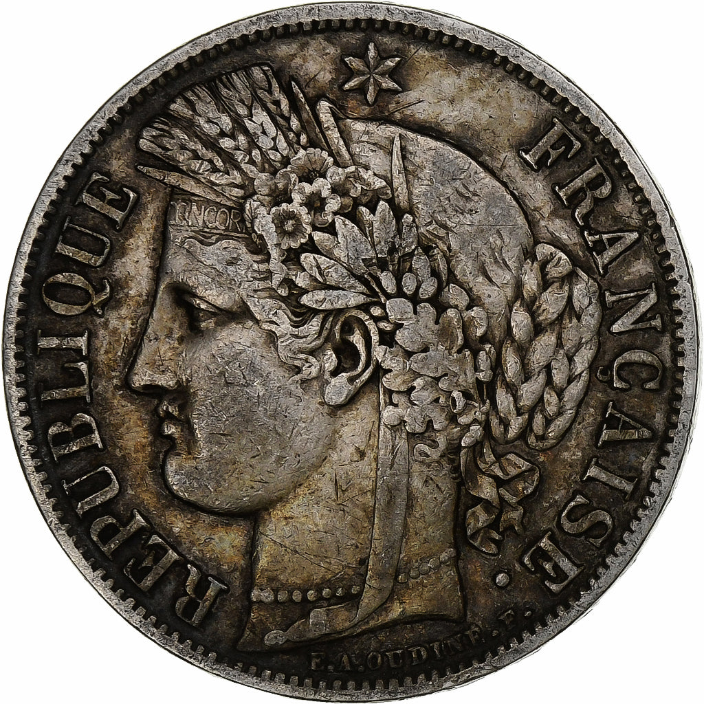 France, 5 Francs, Cérès, 1849, Paris, Silver, EF(40-45), Gadoury:719, Le